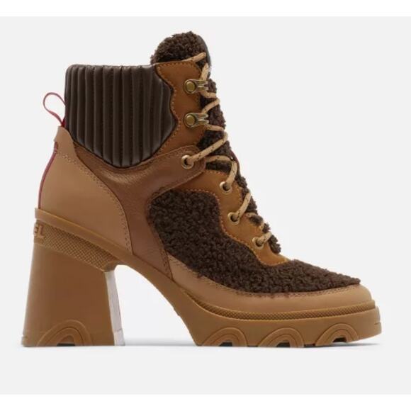 Sorel Shoes - Sorel Brex Cozy Shearling Lace-Up Waterproof Bootie Platform Boot | Sz 7.5